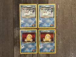 Pokemon Gym Heroes Lot - 2× Misty’s Seel + 2× Misty’s Psyduck -Vintage 2000 WOTC - Image 1