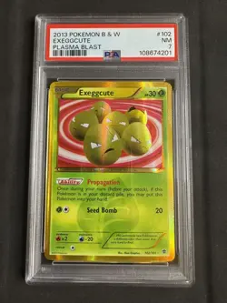 2013 POKEMON B&W PLASMA BLAST #102 EXEGGCUTE PSA 7 - Image 1