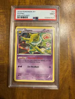 Low Pop PSA 9 Hypno Non Holo Rare XY Breakpoint 51/122 Pokemon Komiya Art - Image 1