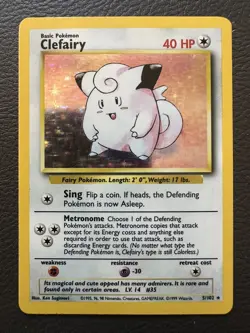 Pokemon TCG Clefairy Base Set 5/102 Holo Unlimited Holo - Image 1