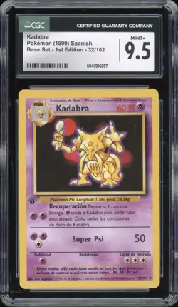 1999 Pokemon SPANISH 1st Edition Base Set Kadabra 32/102 CGC 9.5 MINT + - Image 1