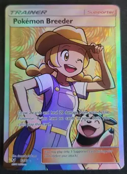 Pokemon Breeder 73/73 Pokemon TCG Shining Legends Sun Moon Full Art Rare LP - Image 1