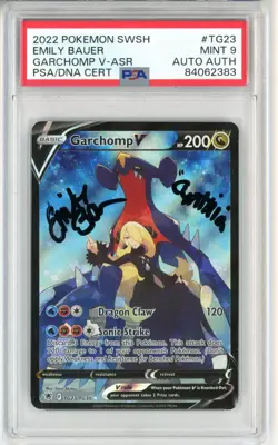 PSA Emily Bauer Signed Garchomp V TG23/TG30 Astral Radiance 2022 Pokemon Cynthia - Image 1