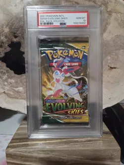 Pokemon PSA 10 GEM MINT Evolving Skies Booster Pack Sylveon - Image 1