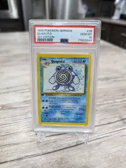 PSA 10 Pokemon German Deutsch 1st Edition Base Quaputzi Poliwhirl #38 - Image 1