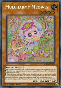 Yugioh Mulcharmy Meowls SUDA-EN025 Secret Rare 1st Edition - Image 3