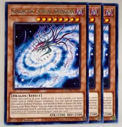 Yugioh! 3x Galactic Spiral Dragon MZTM-EN079 Rare 1st Ed NM - Image 1