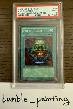 2002 Yu-Gi-Oh! LOB-119 1st Edition Pot of Greed - PSA 9 - Legend Of Blue Eyes - Image 2