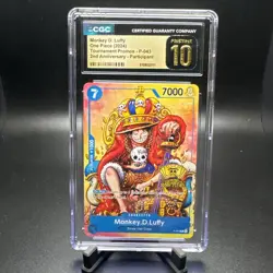CGC Pristine 10 Monkey D. Luffy P-043 2nd Anniversary Tournament Promo One Piece - Image 1