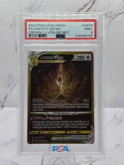 2023 Pokemon Crown Zenith FA/ARCEUS VSTAR GG70/GG70 Secret Rare TCG Holo PSA 9 - Image 1