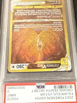 PSA 9 - Arceus VSTAR GG70/GG70 Crown Zenith Secret Rare Gold Card Pokemon TCG - Image 3