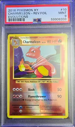 2016 Pokemon XY Evolutions Charmeleon Reverse Foil Holo #10 ***PSA 9*** - Image 1