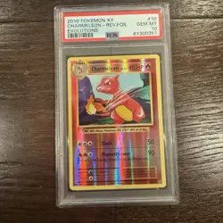 2016 POKEMON XY EVOLUTIONS #10 CHARMELEON-REVERSE FOIL PSA 10 - Image 1