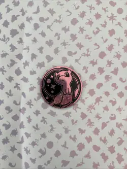 Pokemon Mew Pink Glitter Holo Foil Jumbo 2" Coin 151 Ultra Premium Collection - Image 1