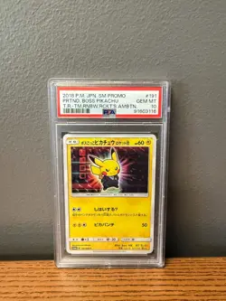 PSA 10 Boss Pretend Pikachu Team Rocket 191/SM-P Promo Pokemon Card Japanese #4 - Image 2