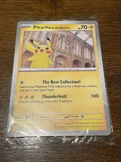 Pikachu At The Museum, Pokemon X Natural History Museum Jumbo Promo Pokemon Card - Image 1