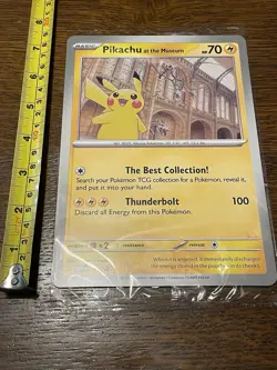Pikachu At The Museum, Pokemon X Natural History Museum Jumbo Promo Pokemon Card - Image 3