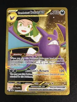 Team Rockets Crobat ex 242/182 Pokemon Destined Rivals Gold Hyper Rare Holo NM - Image 1