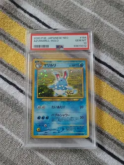 Azumarill Neo Genesis Holo Japanese PSA 10 - Image 1