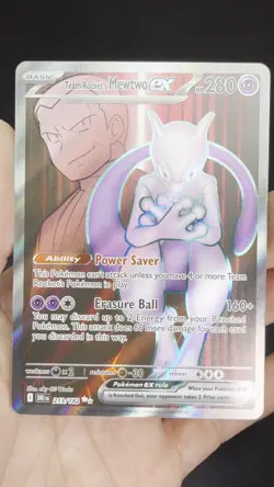 Pokemon Team Rocket's Mewtwo ex 213/182 SV10 Destined Rivals Holo Ultra Rare NM - Image 2