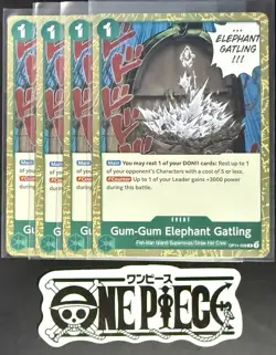 4x One Piece OP11-038 R Gum-Gum Elephant Gatling - ENG - Foil - Playset - NM/M - Image 1