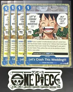 4x One Piece OP11-060 R Let's Crash This Wedding - English - Foil - Playset-NM/M - Image 1