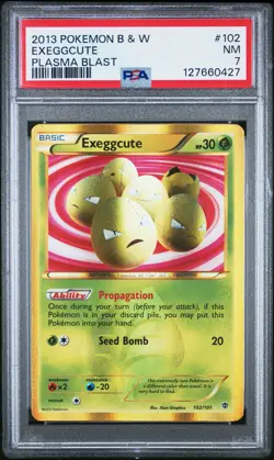 2013 POKEMON B&W PLASMA BLAST #102 EXEGGCUTE PSA 7 - Image 1