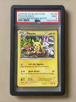 2016 POKEMON XY BLACK STAR PROMO BREAKPOINT BLISTERS #XY95 PIKACHU-HOLO PSA 9 - Image 1