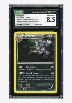 Pokemon CGC 8.5 Umbreon Promo 2016 XY96 Breakpoint 3-Pack Blister English - Image 1