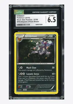 Pokemon CGC 6.5 Umbreon Promo 2016 XY96 Breakpoint 3-Pack Blister English - Image 1
