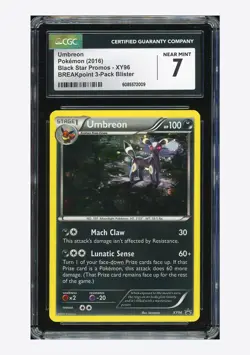 Pokemon CGC 7 Umbreon Promo 2016 XY96 Breakpoint 3-Pack Blister English - Image 1