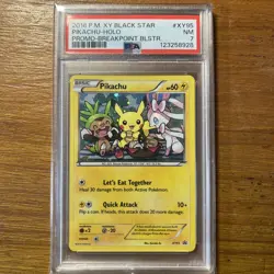 2016 POKEMON XY BLACK STAR PROMO BREAKPOINT BLISTERS #XY95 PIKACHU-HOLO PSA 7 - Image 1