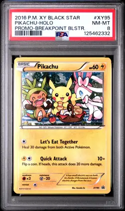 2016 POKEMON XY BLACK STAR PROMO BREAKPOINT BLISTERS #XY95 PIKACHU-HOLO PSA 8 - Image 1