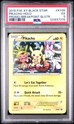2016 POKEMON XY BLACK STAR PROMO BREAKPOINT BLISTERS #XY95 PIKACHU-HOLO PSA 5 - Image 1