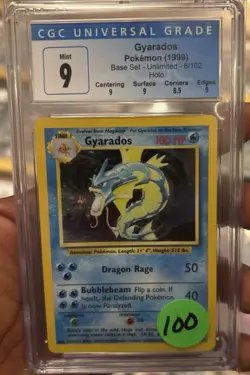 Pokemon Gyarados TCG 6/102 Base Set Holo Unlimited Vintage Rare WOTC CGC 9 - Image 1