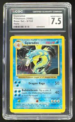 1999 Pokemon Set Unlimited #6/102 Gyarados Rare Holo CGC 7.5 - Image 1