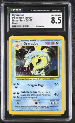 CGC 8.5 Gyarados 1999 Base Set 6/102 Holo Pokemon Card - Image 1