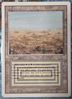 Magic the Gathering Scrubland Revised Edition Dual Land Regular Card - Image 1