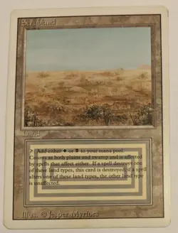 MTG English Magic Card Light Play *SCRUBLAND* from REVISED. - Image 1