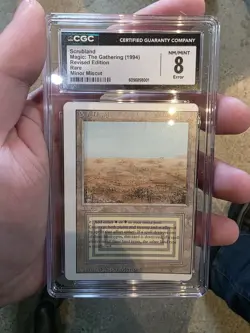 Scrubland Revised GRADED MISCUT ERROR MTG CARD Magic The Gathering Dual Land - Image 1