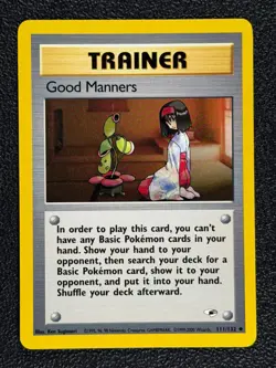 Good Manners 111/132 Gym Heroes Series Uncommon Pokemon TRAINER Card 2000 NM - Image 1