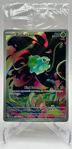 Pokemon TCG Mega Evolution 133/132 Bulbasaur Stamped SEALED Promo Card - Image 1