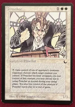 Preacher the Dark 1994 Magic the Gathering Card Lightly Played - Image 1