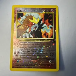 2001 Entei Holo Promo Movie Card WOTC Black Star #34 HP Heavy Play - Image 1