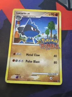 Pokemon Lucario LV.41 Metal Claw Pulse Blast Card Rumble 2009 MP - Image 1