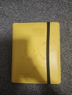 Pokemon Pikachu Ultra Pro-Binder Card Holder Yellow + Trading Card Set - Image 1