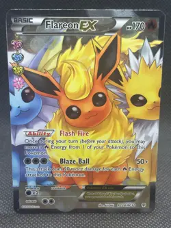 2016 Pokemon TCG Card Flareon EX RC28/RC32 Generations Radiant Full Art - Image 1