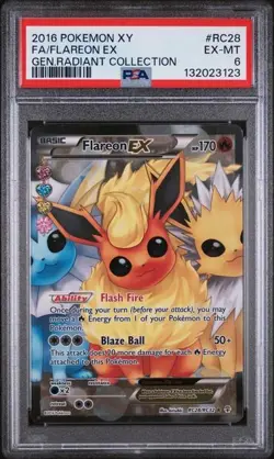 PSA 6 Flareon EX RC28/RC32 XY Generations Radiant Collection Pokemon TCG - Image 3