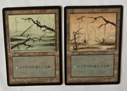 MTG 2X CHINESE BLACK BORDERED SWAMP NM FBB MAGIC THE GATHERING BASIC LAND - Image 1