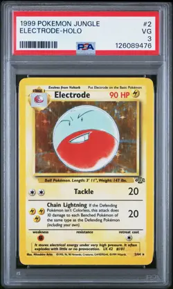 1999 POKEMON JUNGLE #2 ELECTRODE-HOLO PSA 3 - Image 1